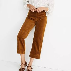Madewell Slim Emmett Wide Leg Crop Corduroy Pants in Egyptian Gold Size 27